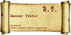 Wasser Viktor névjegykártya
